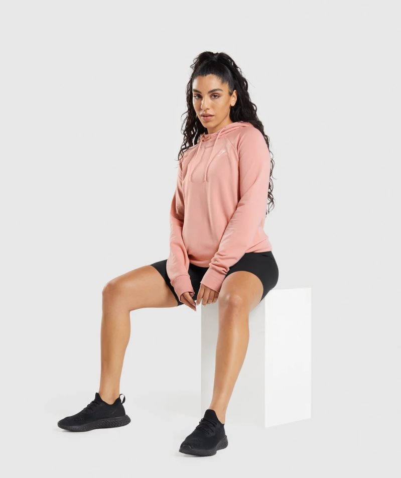 Bluzy Z Kapturem Gymshark Treningowe Damskie Różowe | PL 460OFP